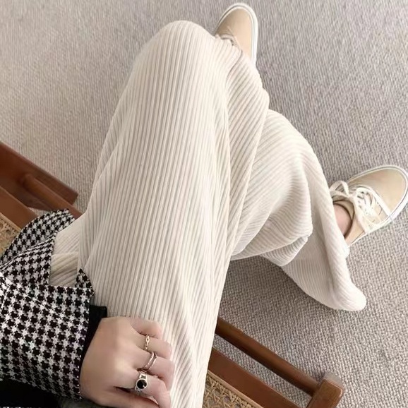 Quần SUXI ống rộng lưng cao thời trang mùa thu phong cách Hàn Quốc cho nữ