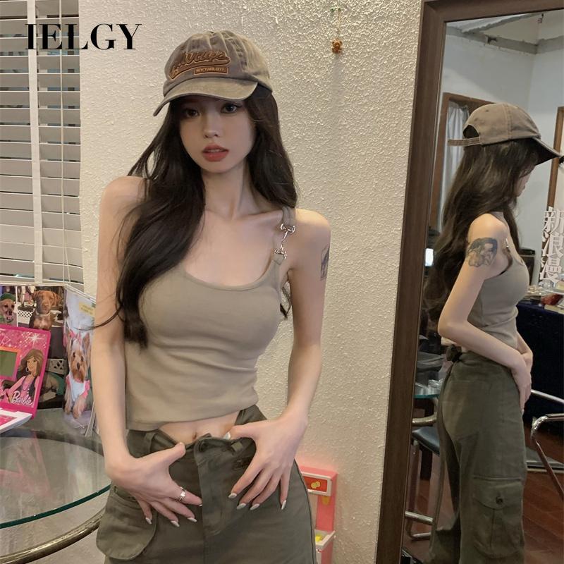 IELGY  Áo Không Tay Phong Cách retro Mỹ Cho Nữ