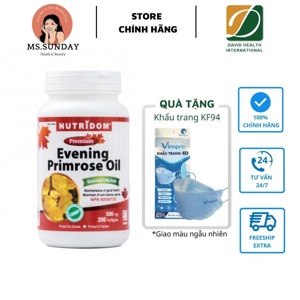Evening Primrose Oil - NỘI TIẾT TỐ NỮ - DẦU HOA ANH THẢO DAVID HEALTH