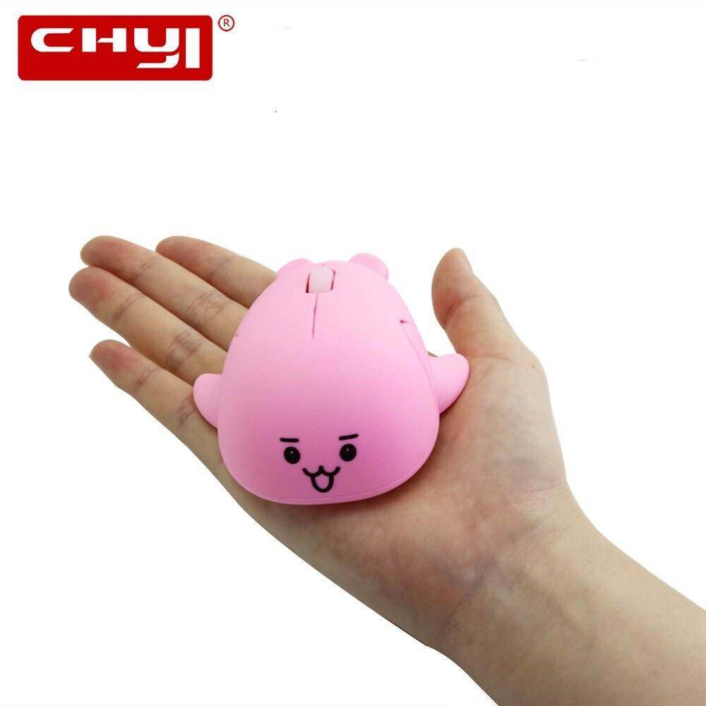Chuột Quang Máy Tính Mini Hình Cá Heo Hoạt Hình Màu Hồng Dễ Thương Có Dây Cáp USB Thu Gọn Được Làm Quà Tặng Cho Laptop PC Notebook