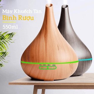 MÁY KHUYẾCH TÁN PHUN SƯƠNG TINH DẦU BÌNH RƯỢU 500ml, CÓ REMOTE, CÓ HẸN GIỜ - bobashop.vn