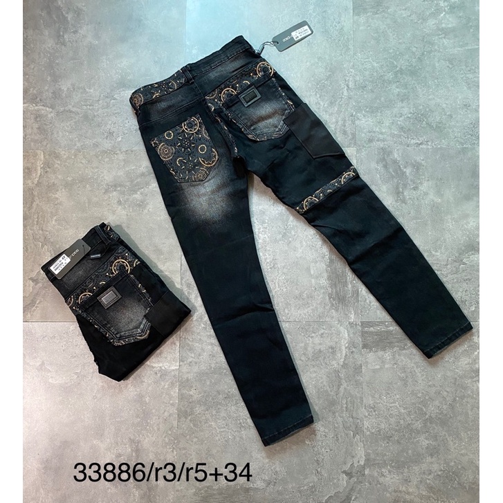 Quần bò Côn DG Thêu Vá Viền Hoa