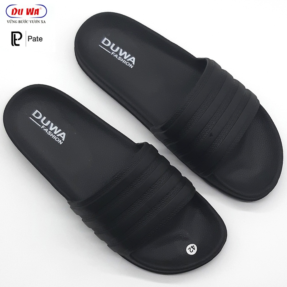 Dép quai ngang nam nữ siêu nhẹ Duwa cao cấp 4 sọc đúc nguyên khối hàng chính hãng
