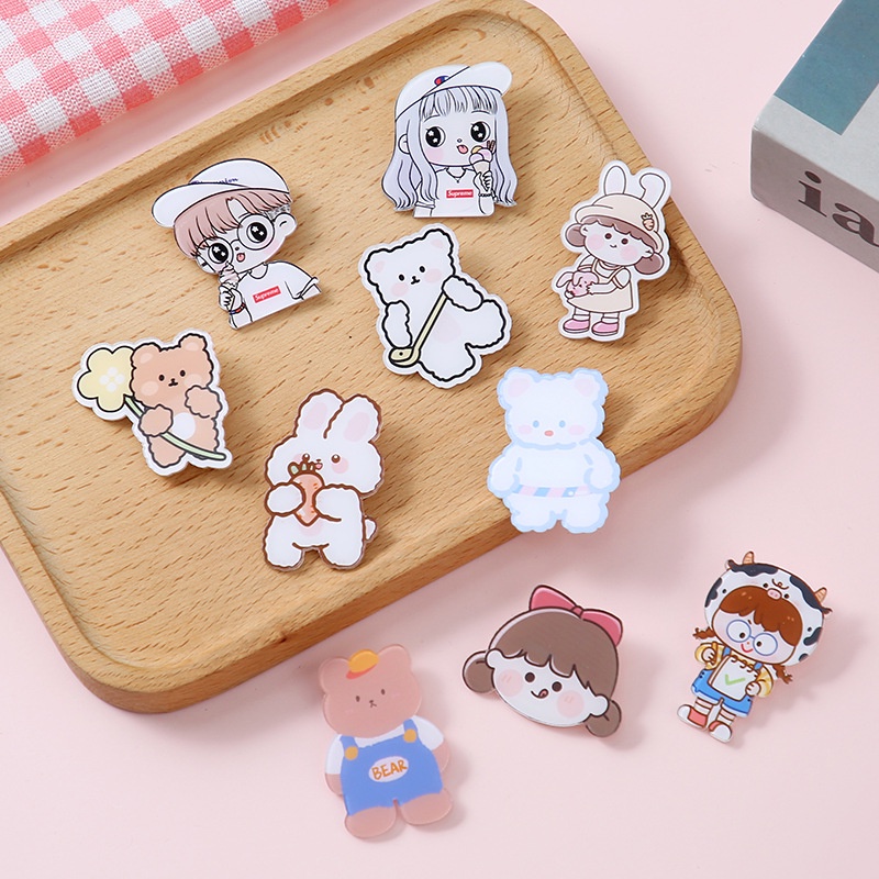 Sticker ghim cài trang trí balo túi ví xinh xắn dễ thương