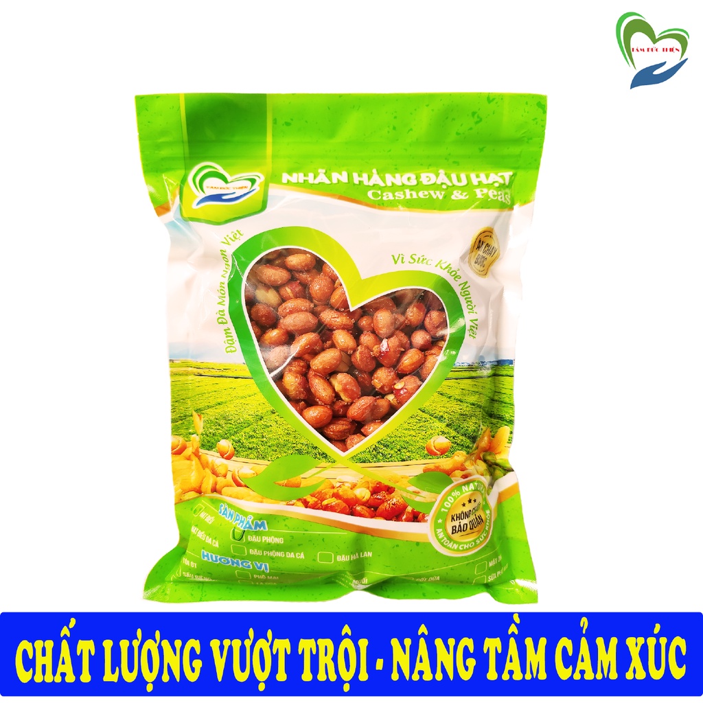 Combo 2 Túi 2 Vị: Đậu Phộng Rang Muối 500GR và Bim Bim Que Đậu Hà Lan 335GR Tâm Đức Thiện