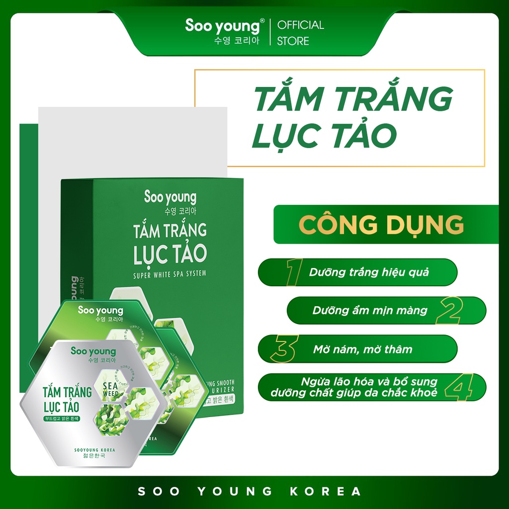 Tắm trắng Lục Tảo SOOYOUNG KOREA (3 gói x 15ml)