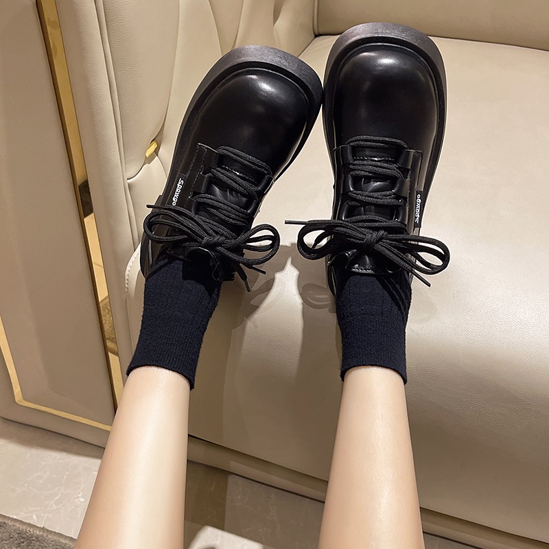 Giày Da Đế Dày Buộc Dây Phong Cách Anh Quốc Cổ Điển