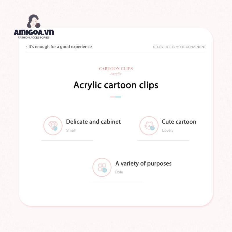 [amigoa.acc] Kẹp Tóc Hình Giọt Nước Bằng Acrylic Chống Ồn