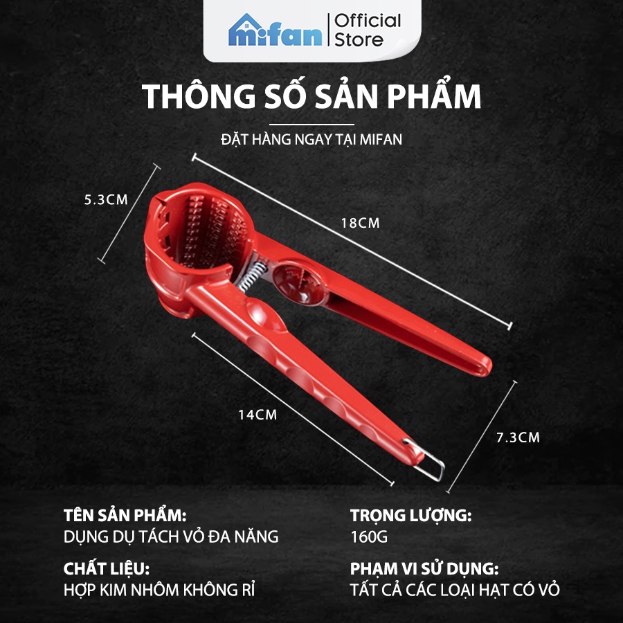 Dụng Cụ Tách Hạt Thông Minh Mifan - Kẹp vỏ hướng dương, óc chó, hạnh nhân, macca, mắc ca, hạt dẻ