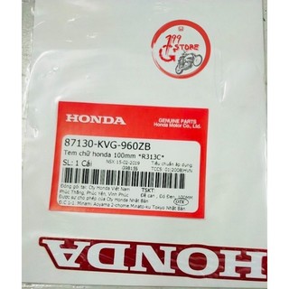 Tem chữ Honda Màu trắng nền màu đỏ