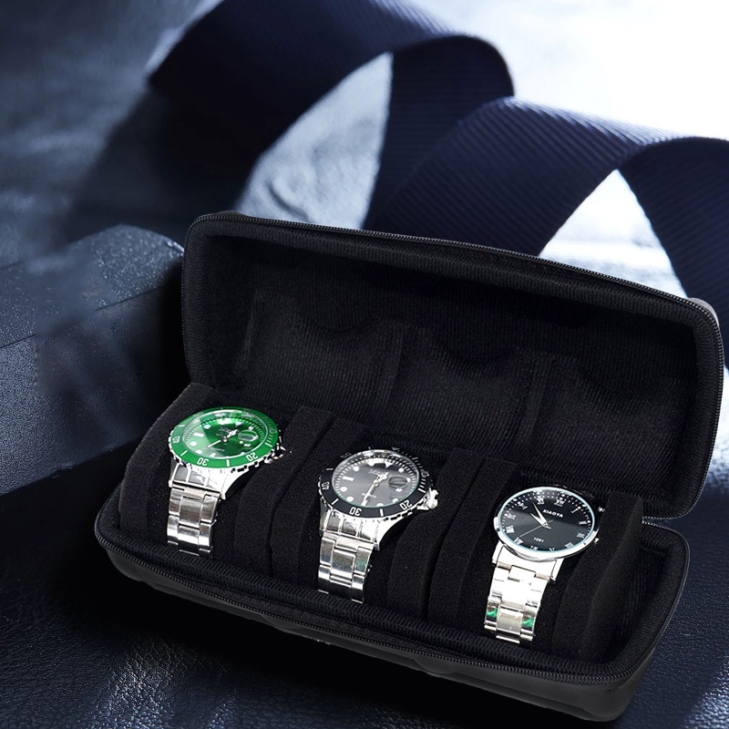 Hộp Cứng Đựng Đồng Hồ Đeo Tay 2 / 3 / 5 Ngăn Dạng Cuộn Tiện Dụng Mang Theo Du Lịch