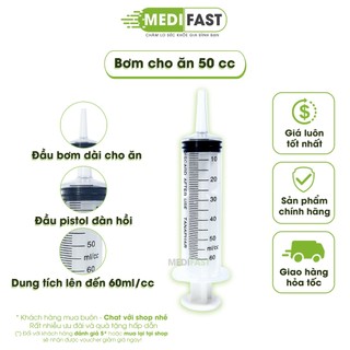 Bơm cho ăn tiệt trùng 1 chiếc 50ml - xi lanh cho ăn đảm bảo, an toàn - xilanh 50cc
