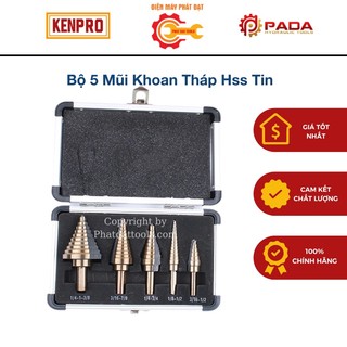 Mũi khoan bước tháp bộ 5 mũi HSS phủ Coban cao cấp-khoan inox