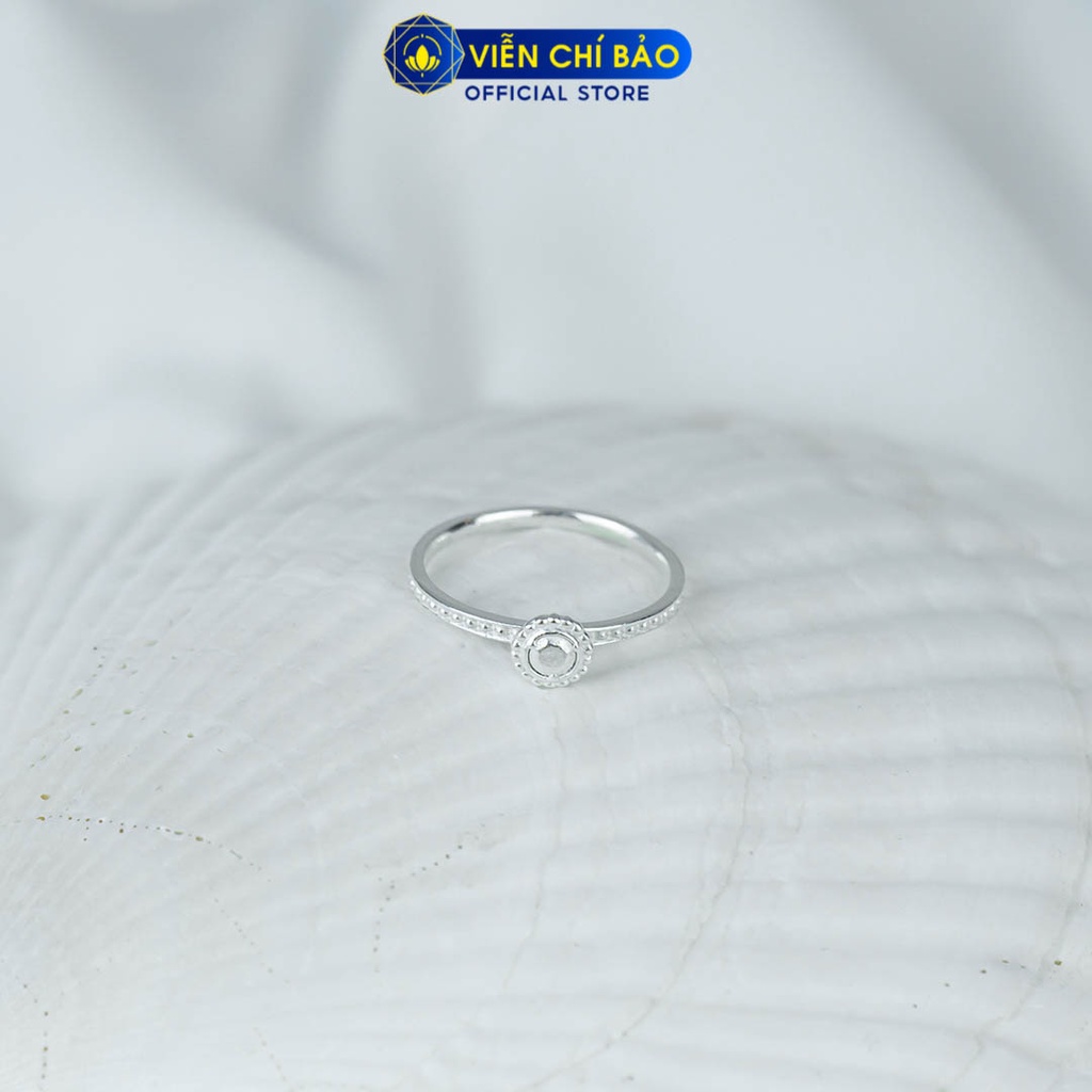 Nhẫn bạc nữ hình tròn viền bi chất liệu bạc 925 thời trang phụ kiện trang sức Viễn Chí Bảo N400877