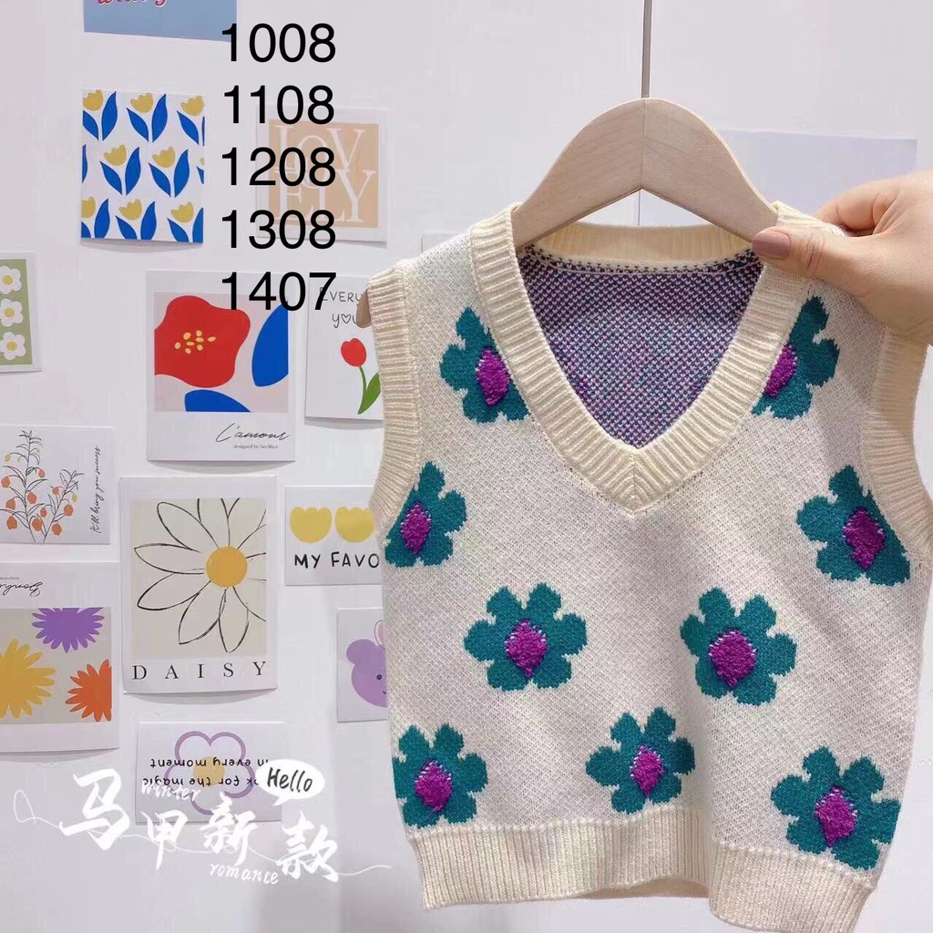 Áo len gile bé gái từ 8-25kg