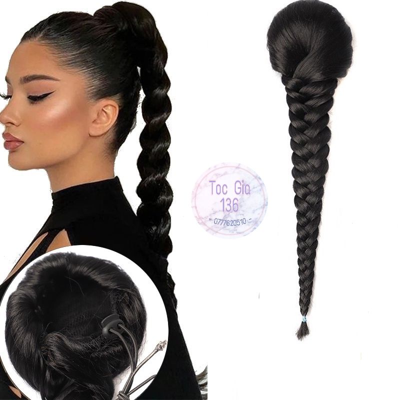 💕TÓC GIẢ THẮT BÍNH ĐUÔI SAM - TÓC BÍNH DÂY RÚT