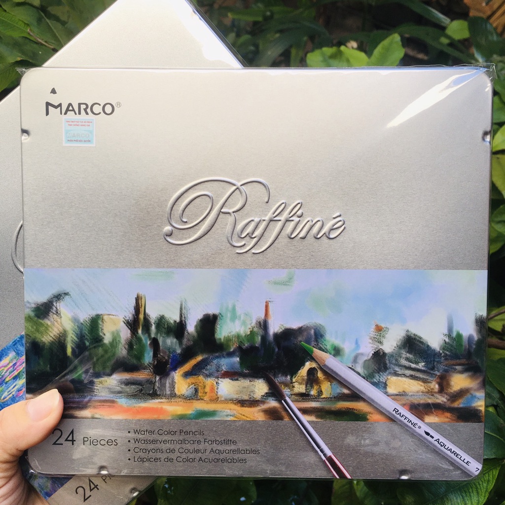 BỘ CHÌ TÔ 24 MÀU NƯỚC CAO CẤP RAFFINE (HỘP THIẾC)