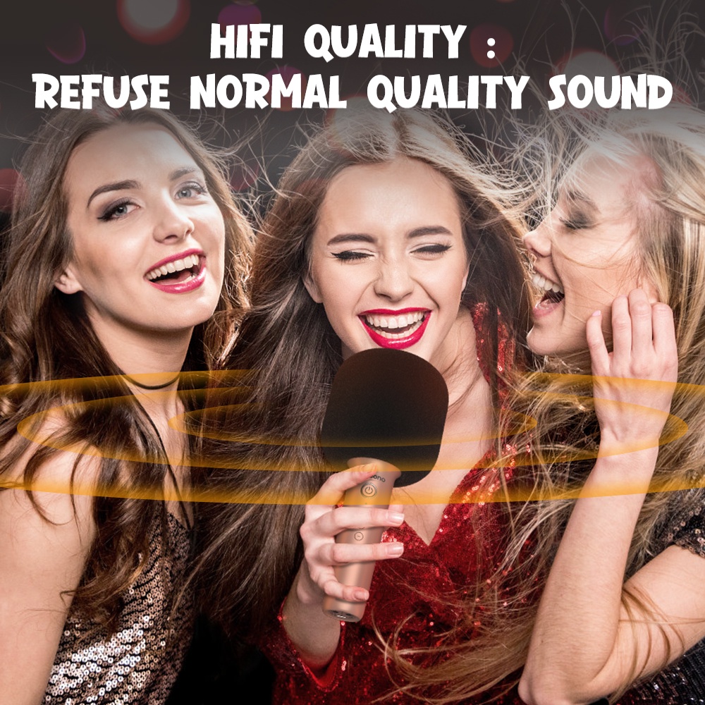 Micro Bluetooth 5.0 Không Dây Cầm Tay Hát Karaoke Maono MKP100-G Có Hiệu Ứng Âm Thanh Đa Hiệu Ứng Cho Gia Đình