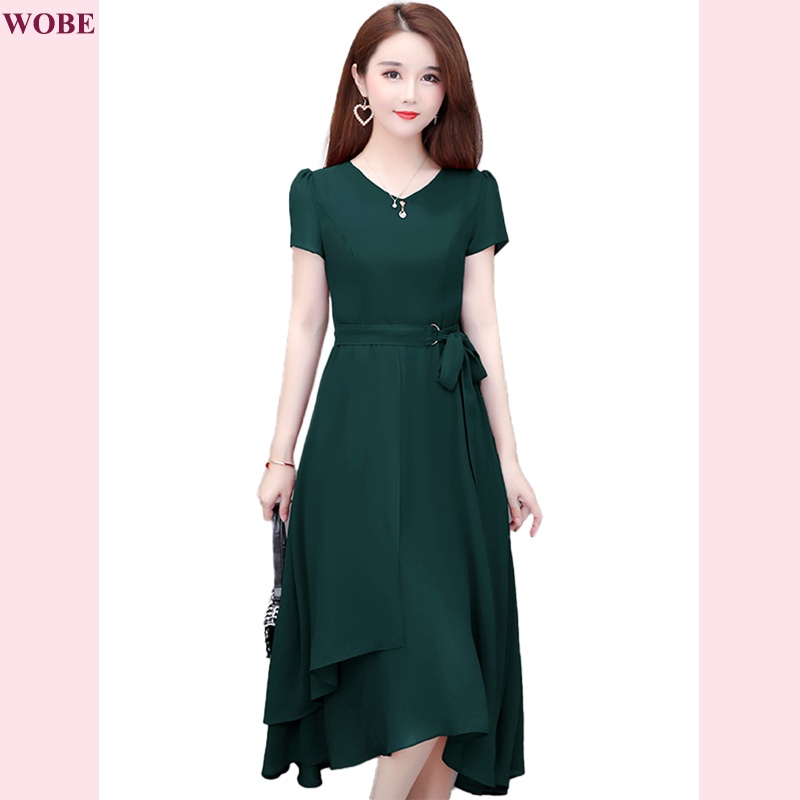 Đầm trung niên WOBE cho mẹ bigsize cao cấp dự tiệc sang trọng thiết kế dáng xoè đẹp HN13 - WB WOMAN &amp; BEAUTY