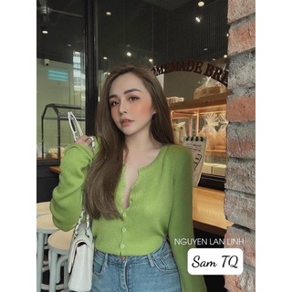 áo len cài khuy chất len tăm