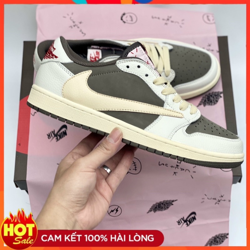 Giày 𝙅𝙤𝙧𝙙𝙖𝙣 Travis nâu trắng mới bản hot 2022 Full box Tặng kèm 3 dây phụ