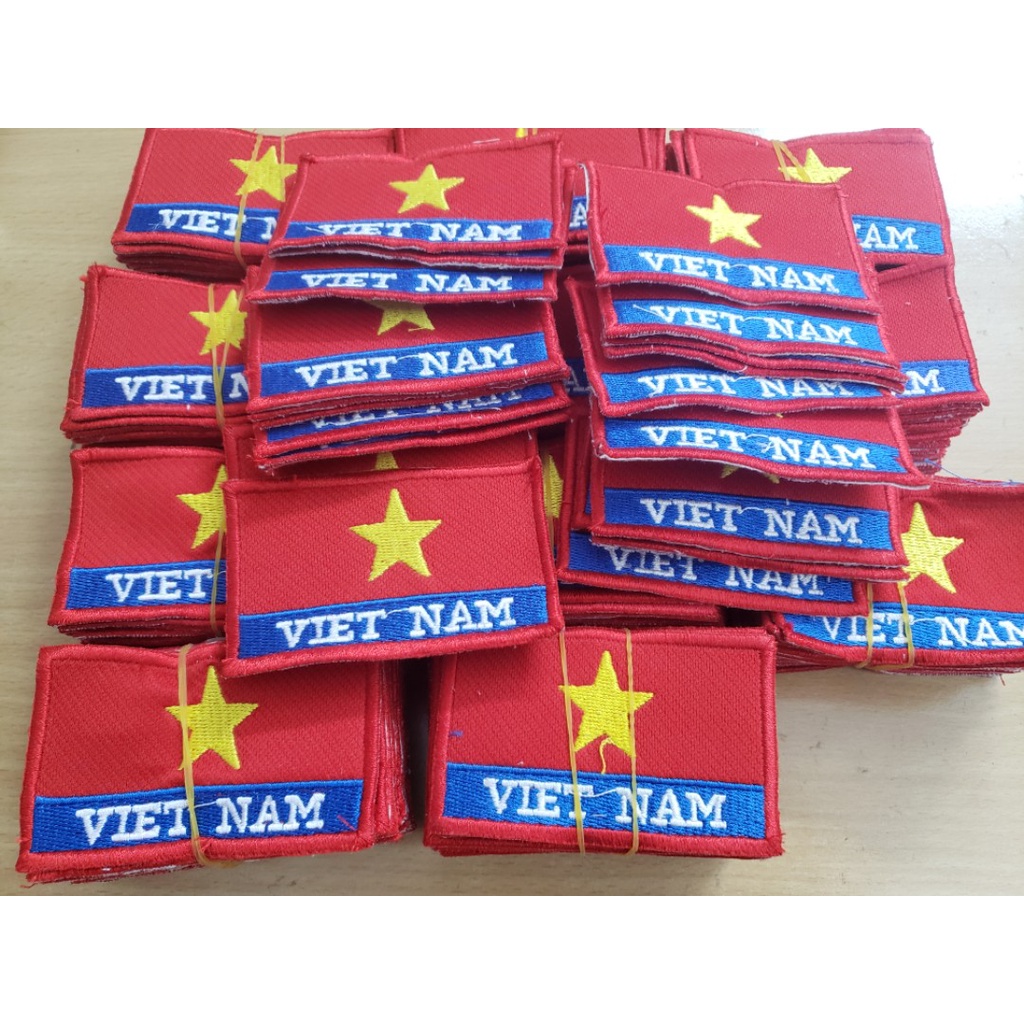 [Thêu Sắc Nét] Logo Cờ Việt Nam,  Chỉ Thêu Đẹp, May vào Tay Áo, Ngực áo thể thao, Trang trí balo, túi xách
