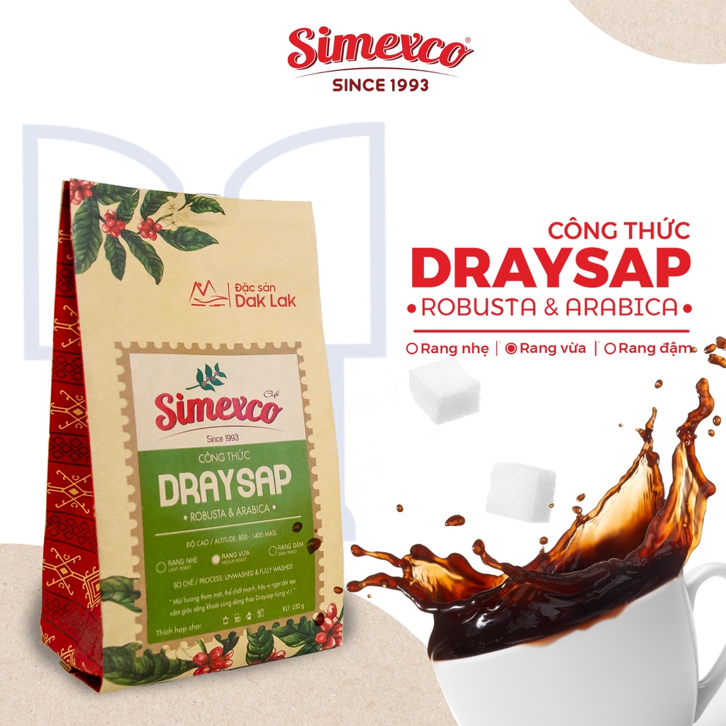 Cà phê mộc, pha phin pha máy Espresso cao cấp, 30% Arabica 70% Robusta, rang xay nguyên chất, công thức Draysap