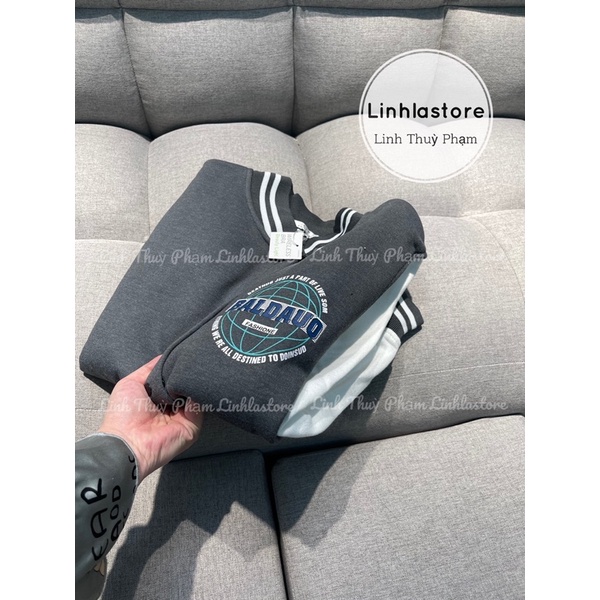 ÁO KHOÁC NỈ BOMBER XÁM ULZZANG ( ảnh thật )