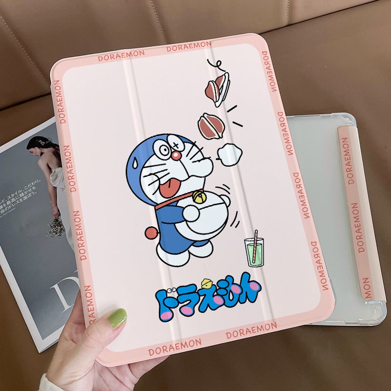 Ốp Máy Tính Bảng TPU Mềm Hình Doraemon Dễ Thương Có Khe Đựng Bút Cho iPad GEN7 / 8 / 9 Air4 Air5 Pro11 "Pro12.9" 2020 / 2021 mini6