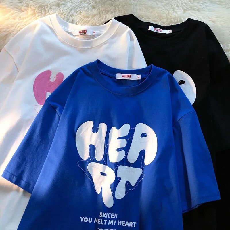 NRVP Áo Thun Unisex Mùa Hè Dáng Suông Tay Cộc Phong Cách Hàn Quốc Cho Nam Nữ