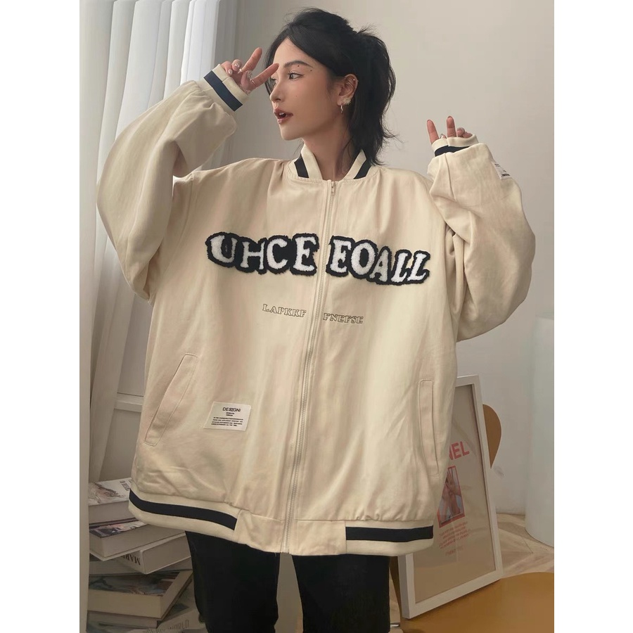 Áo khoác bóng chày dáng chữ UHCE EOALL phong cách UlzzangStyle mã 2813