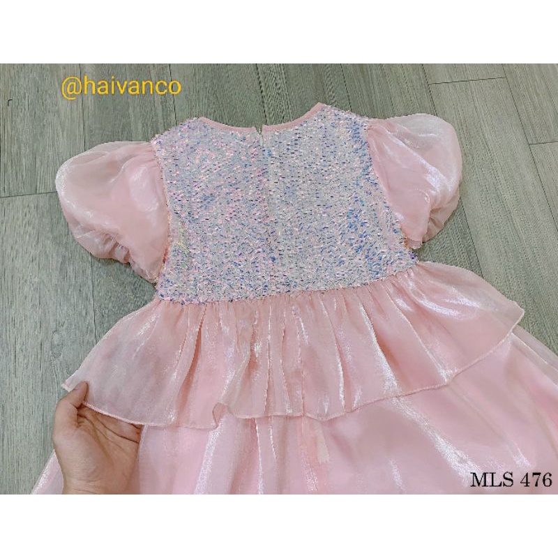 Đầm váy xòe công chúa cao cấp voan tơ mềm mại và thoáng mát haivanco cho bé gái 10 đến 40 kg đi học đi chơi đều đẹp