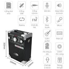 Loa karaoke Bluetooth DAILE S8 kèm Mic không dây cực hay công suất 60W