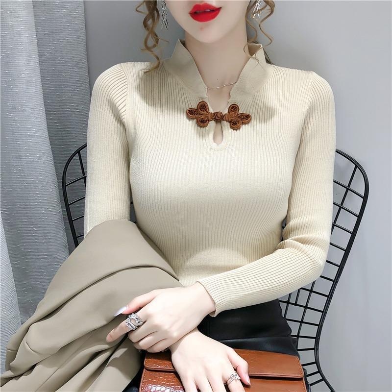Áo Sweater Dệt Kim Tay Dài Phong Cách Hàn Quốc Thời Trang Mới Cho Nữ