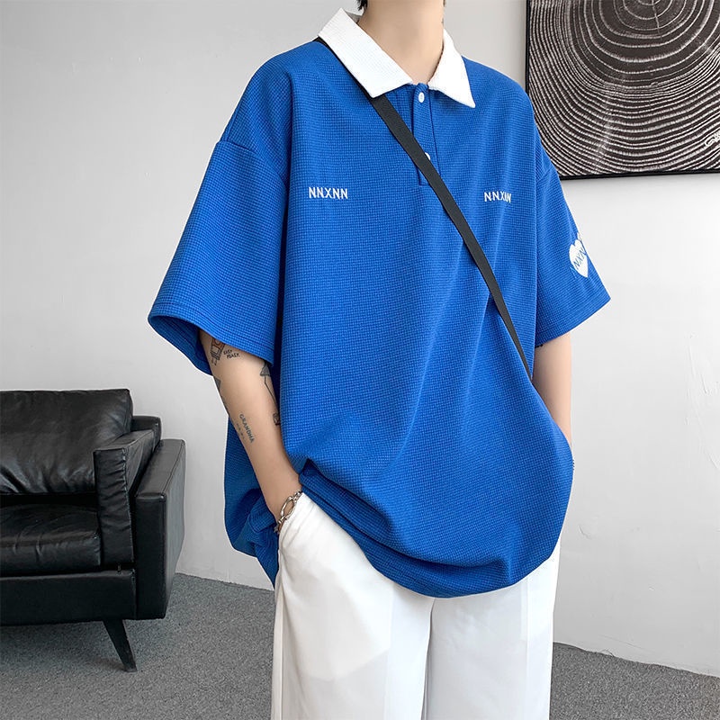 Áo polo Tay Ngắn Dáng Rộng Thời Trang Mùa Hè Cho Nam