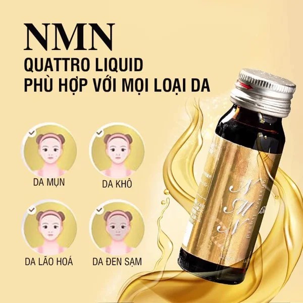 Nước uống NMN Quattro Liquid 15000 Nhật Bản - Hộp 10 chai