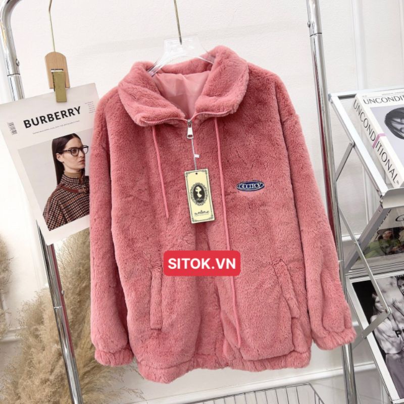 Áo Khoác Lông Thỏ Tag Mác Hot Hit Giá Siêu Rẻ Cam Kết Hàng Như Ảnh Treo Shop Tự Chụp