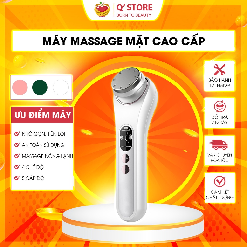 Máy Đẩy Tinh Chất ION 💖HOT💖 Máy Massage Mặt Nóng Lạnh, Chăm Sóc Trẻ Hóa Làm Da Phiên Bản Cao Cấp Bảo Hành [12T]