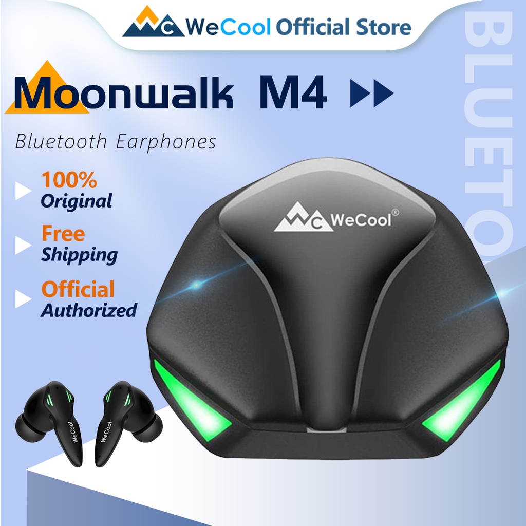 Tai nghe Bluetooth Wecool Moonwalk M4 Gaming không dây TWS Earphones đích thực với micrô kép có độ trễ thấp Siêu nhẹ True Wireless Earbuds