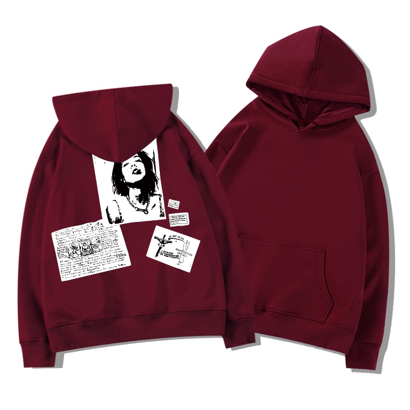 Áo hoodie SELVZE cotton tay dài phong cách cổ điển Mỹ cho nữ oversize