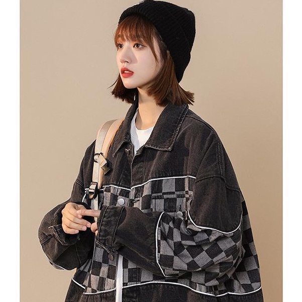 2023 Áo Khoác Denim Dáng Rộng Phong Cách Thời Trang Hàn Quốc