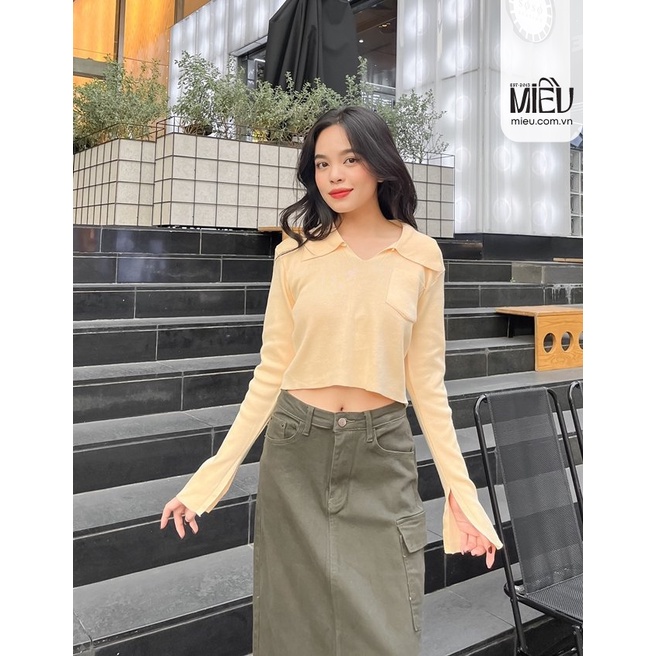 Áo croptop clare Miều tay dài trẻ trung năng động AL87