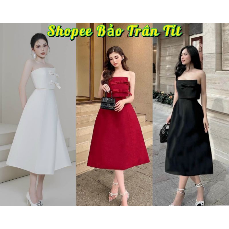 ĐẦM MIDI 2 DÂY NGỰC ĐẮP PHỐI NƠ