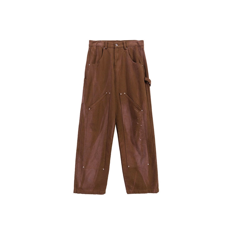 Quần Jean Dài Dáng Rộng Phối Nhiều Túi Phong Cách Retro Mỹ Cá Tính Cho Nam