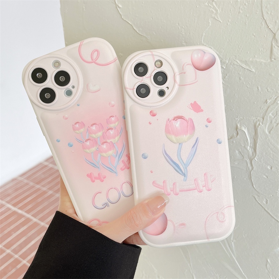 Ốp Điện Thoại Hình Hoa Tulip Có Đệm Khí Chống Rơi Cho Iphone6 6splus 7 7plus 8 8plus XR x xs 12 11 pro max plus 13 promax-5008