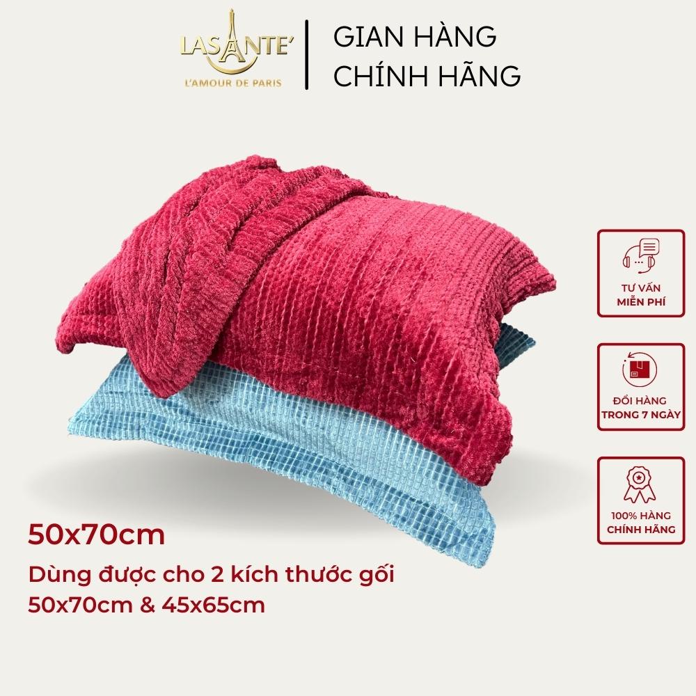 Vỏ gối lông cừu 50x70 cm LASANTE' cao cấp nhiều màu, mềm mại.