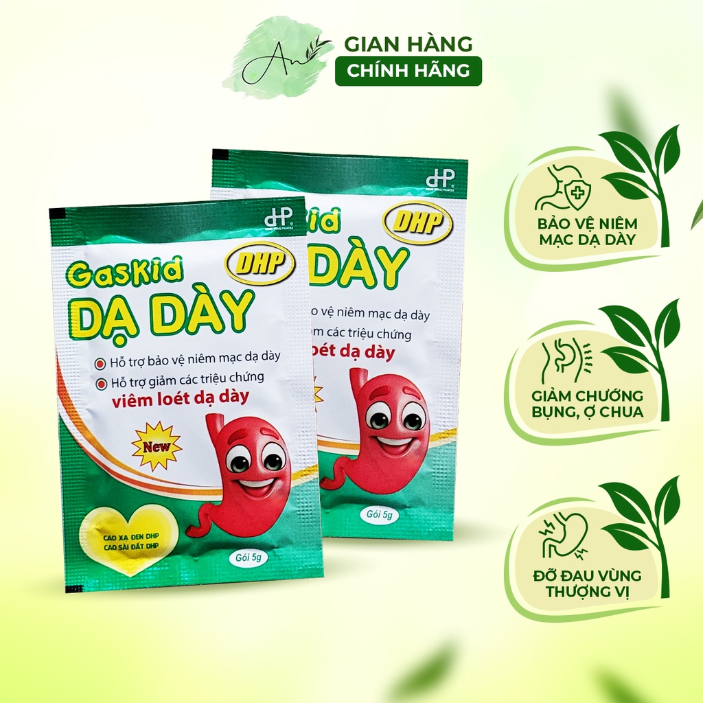 Sample Gaskid dạ dày Dung Hưng Pharma bảo vệ dạ dày, giảm chướng bụng 2 gói lẻ - AN037