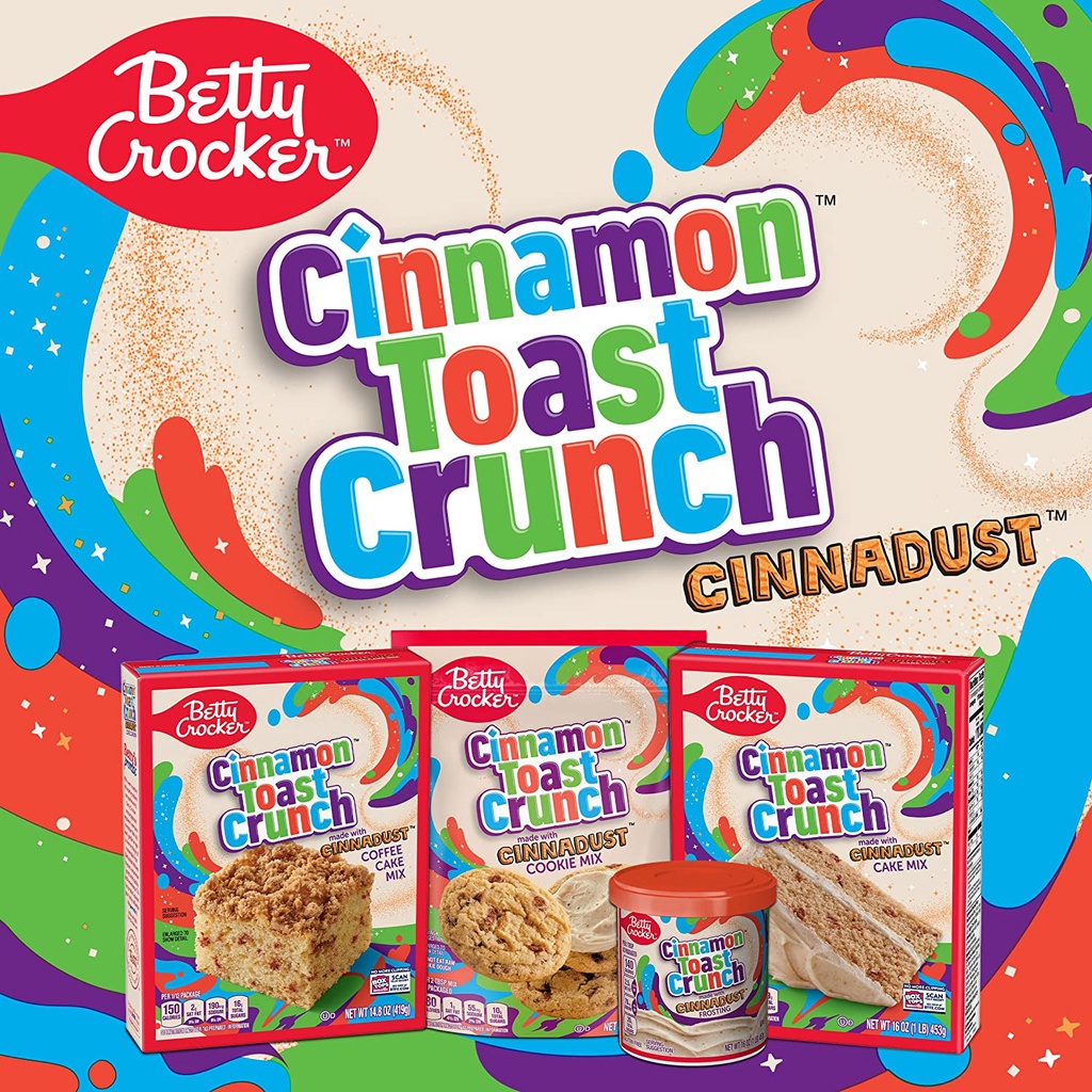 Bột Làm Bánh Pha Sẵn Betty Crocker Cinnamon Toast Crunch Cake Mix, 16 oz Box, Hộp 453g