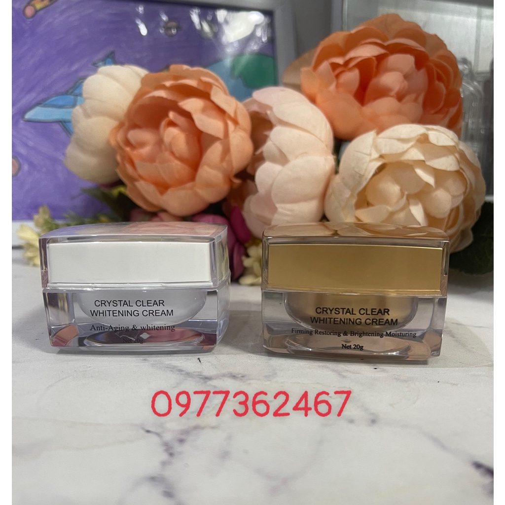 chai lọ nhưa, vỏ đựng mỹ phẩm HŨ GNV 12ml, 15ml 20ml in chữ sẵn CRYSTAL CREAM