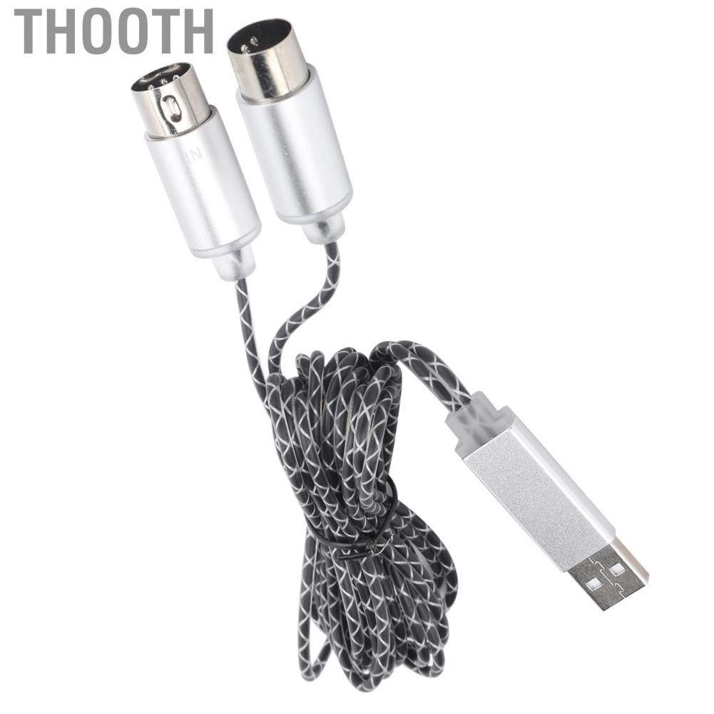 Thooth ABS Electronic Piano MIDI Cable Transfer USB TPE Sheath to Computer Editing